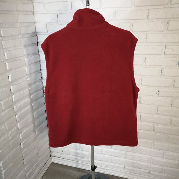 Columbia Sportswear Co. Men's Size Medium Red Full Zip Straight Fit Fleece Vest - Picture 2 of 12
